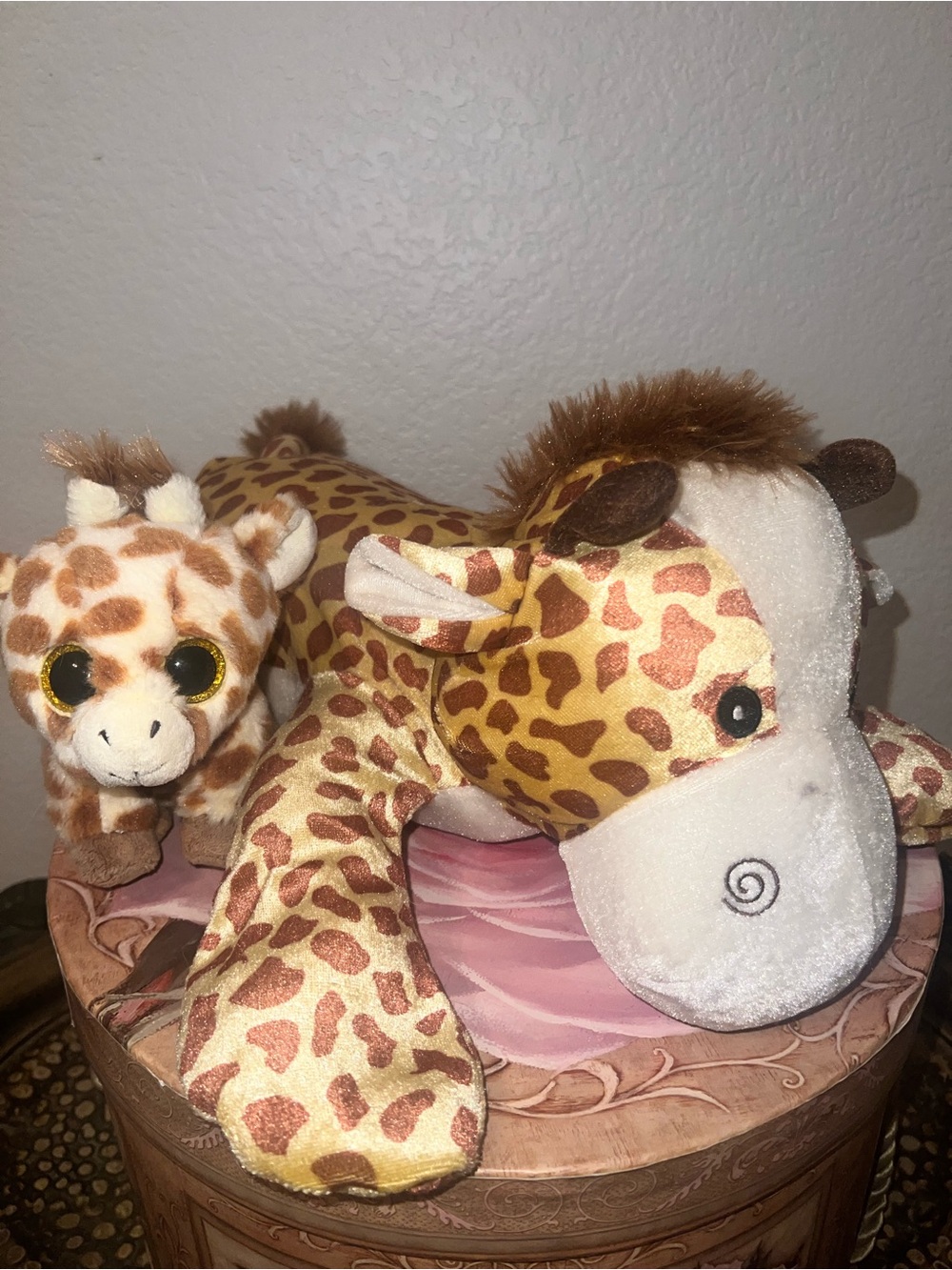 Plush Giraffe Toy - Soft Brown and Cream Stuffed Animal and baby TY giraffe